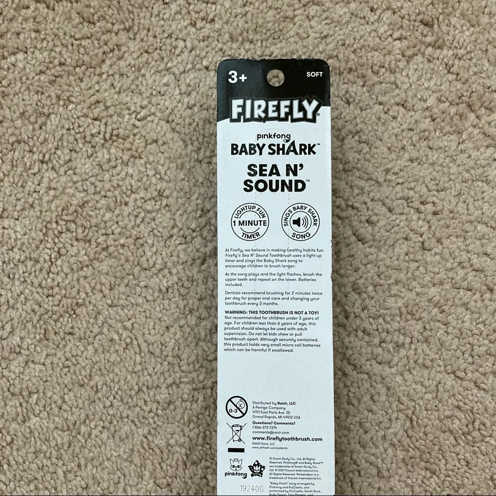 🆕 Firefly Kids Musical Sea N' Sound Baby Shark Toothbrush